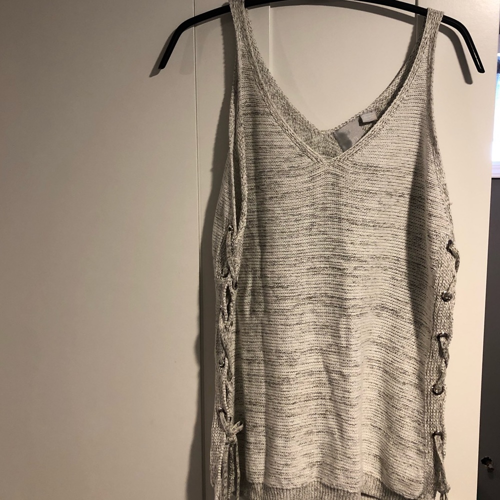 Cotton blended Textured Sweater Tank Top